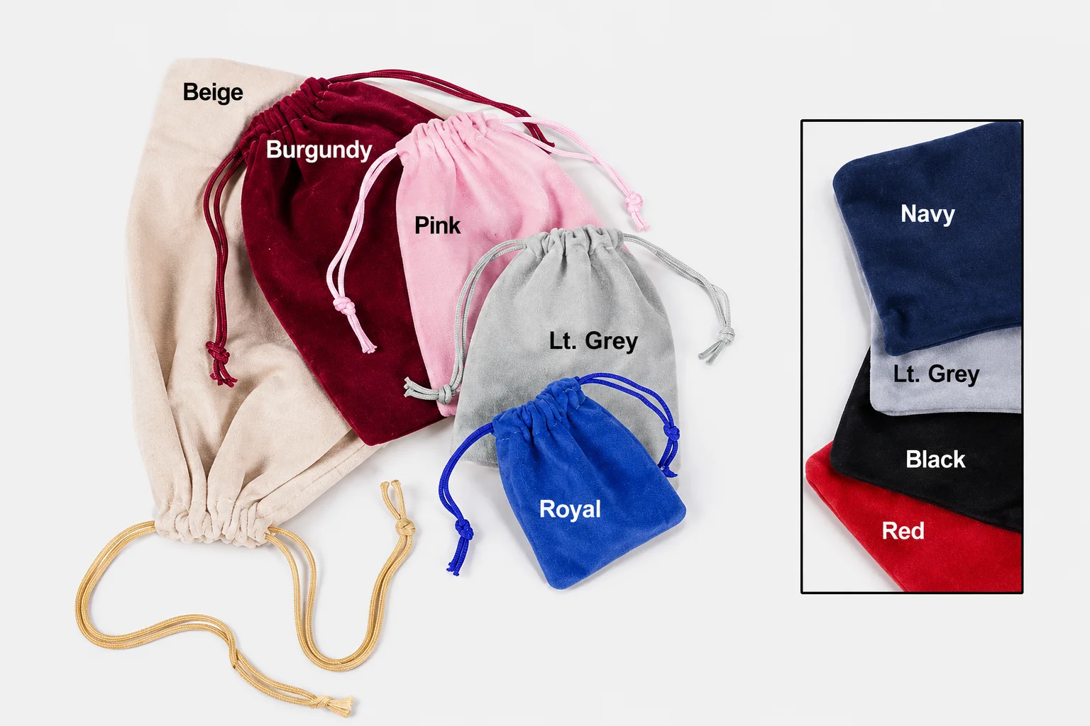 Soft Faux Suede Drawstring Jewelry Pouches